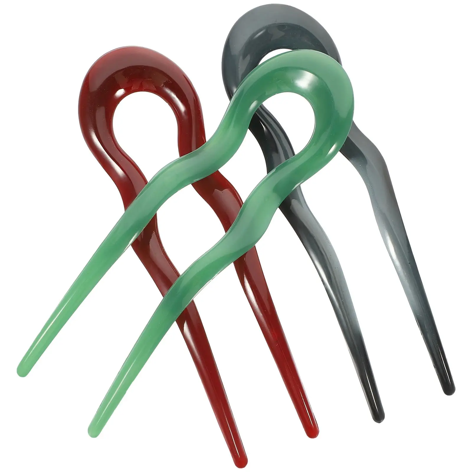 

3 Pcs Shaped Hair Pins Vintage French Accessories Large Spot Hair Stick Retro Sticks Long Bun Clips Safe PC Materials