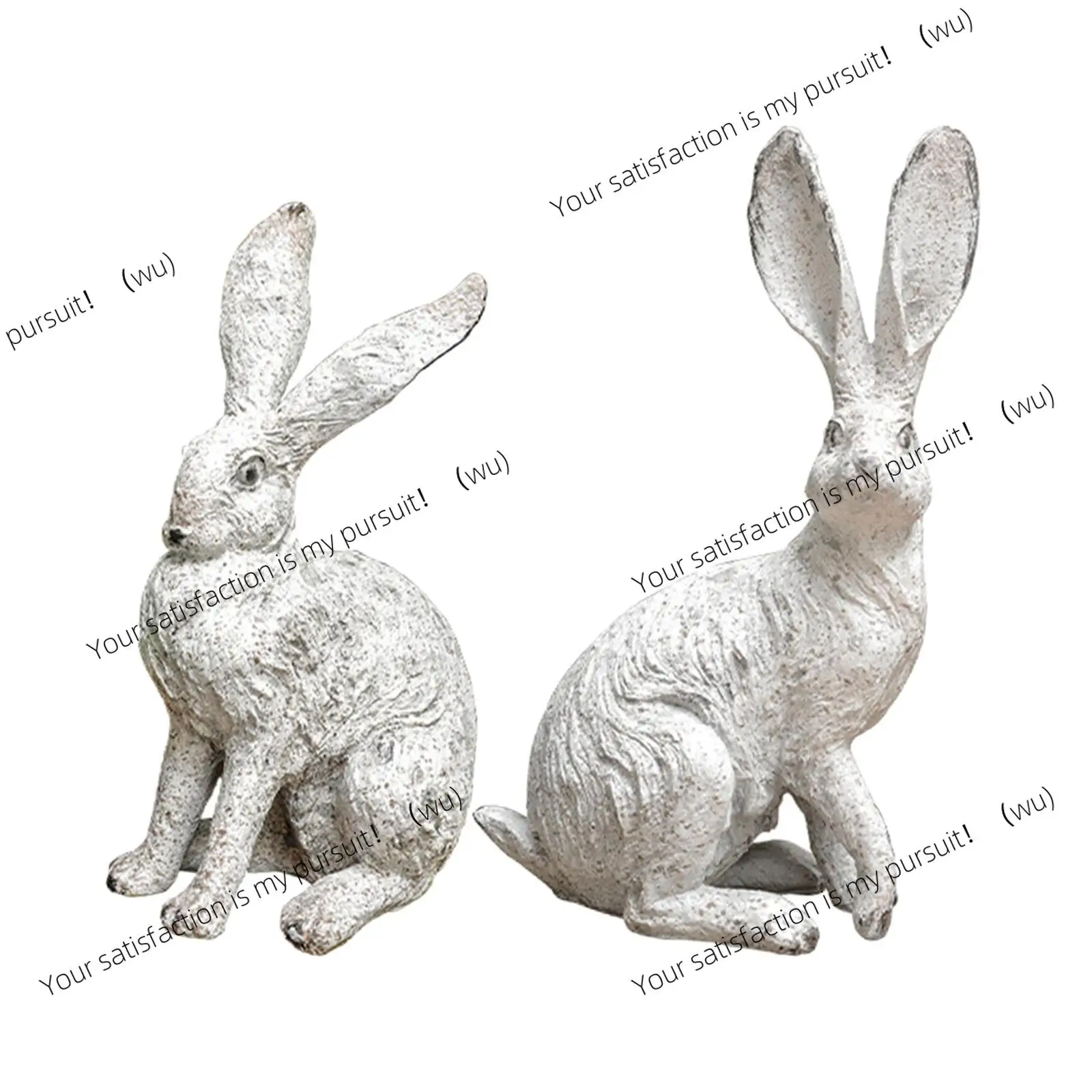 2Pcs Garden Decor Bunny Figurines Home Decor Country Style Resin Animal Figurines for Outside Lawn Landscape Office Farmhouse