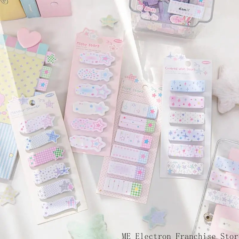 Aesthetic Sticky Note Star Label Sticker Memos Pad Easy to Write Simple Notepads Convenience Sticker Index Tabs
