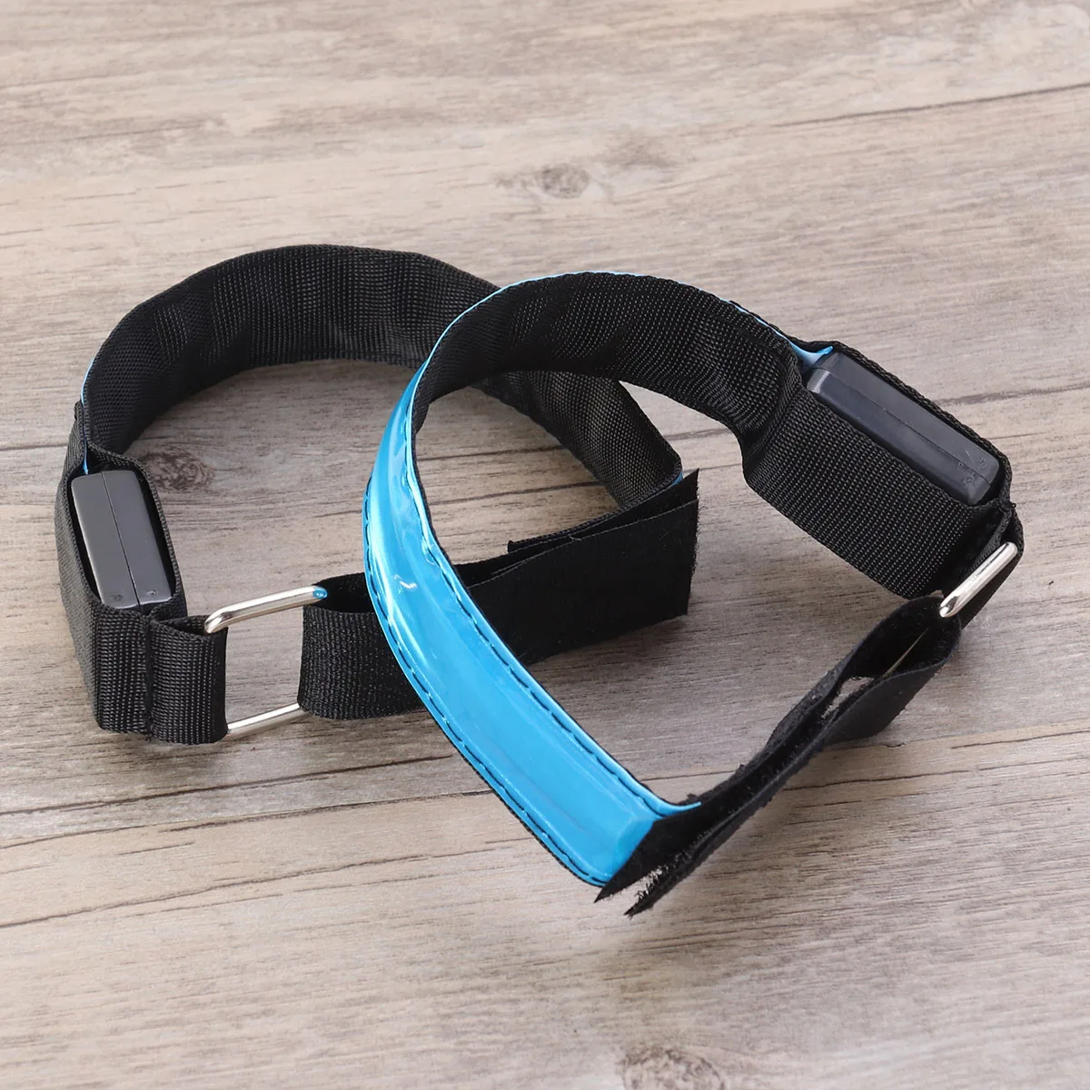 

2 Pcs LED Light up Armband Fluorescent Reflector Reflective Jogging Running Wristband Work