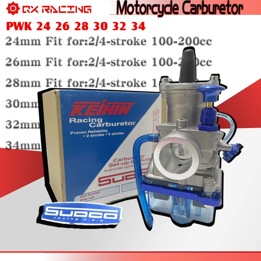 Motorcycle Carburetor  PWK 24 26 28 30 32 34mm Carb With Power Jet Racing 125-300  For Keihin Motocross Universal Accessories