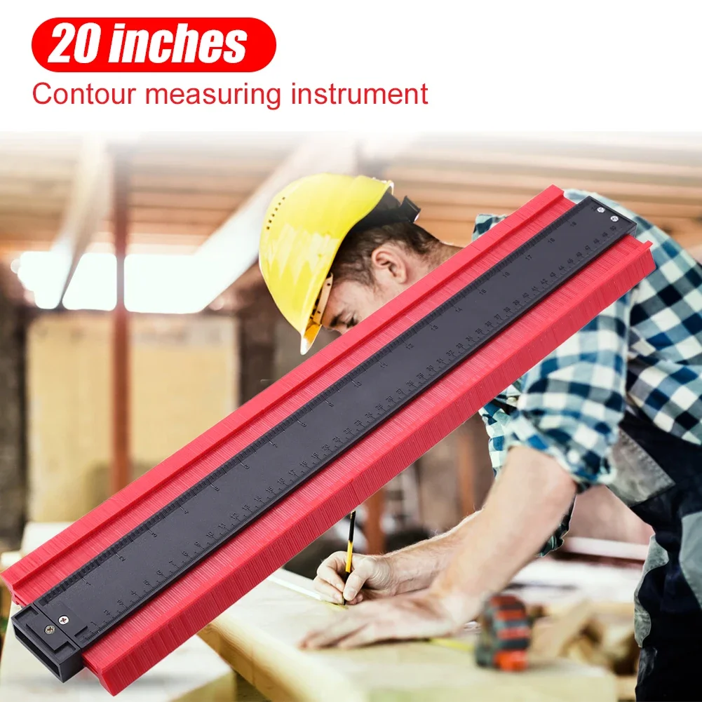 20Inch Contour Gauge Plastic Profile Copy Contour Gauge Standard Pipe Tile Wood Laminate Tool Tiling Laminate Measuring Tool