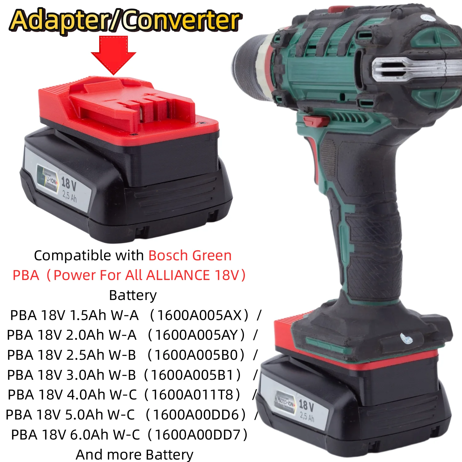 Battery Adapter for Bosch PBA Power for All ALLIANCE 18V Li-ion Battery To Lidl Parkside X20V TEAM Cordless Drill Impact Wrench