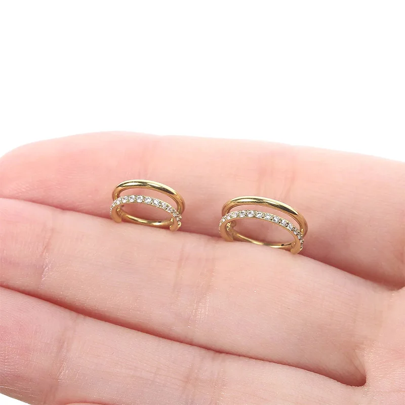 1PC G23 Titanium Daith Conch Earring 16G Nose Septum Clicker Double Hoop Hinged Segment Ear Cartilage Piercing Sexy Body Jewelry