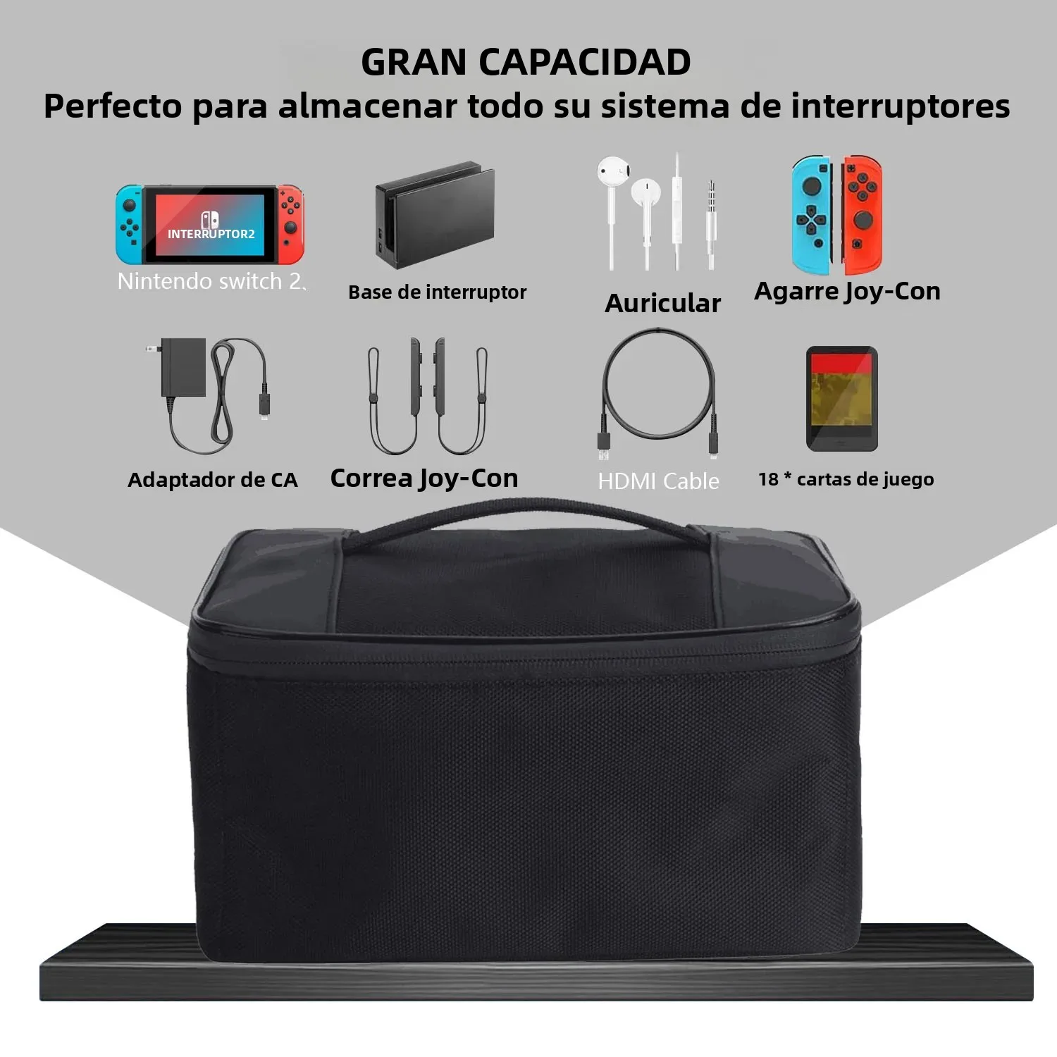 Imagen 5: Bolsa de almacenamiento grande para Nintendo Switch 2 2025, funda protectora de viaje para Switch2, accesorios antiarañazos para juegos NS2