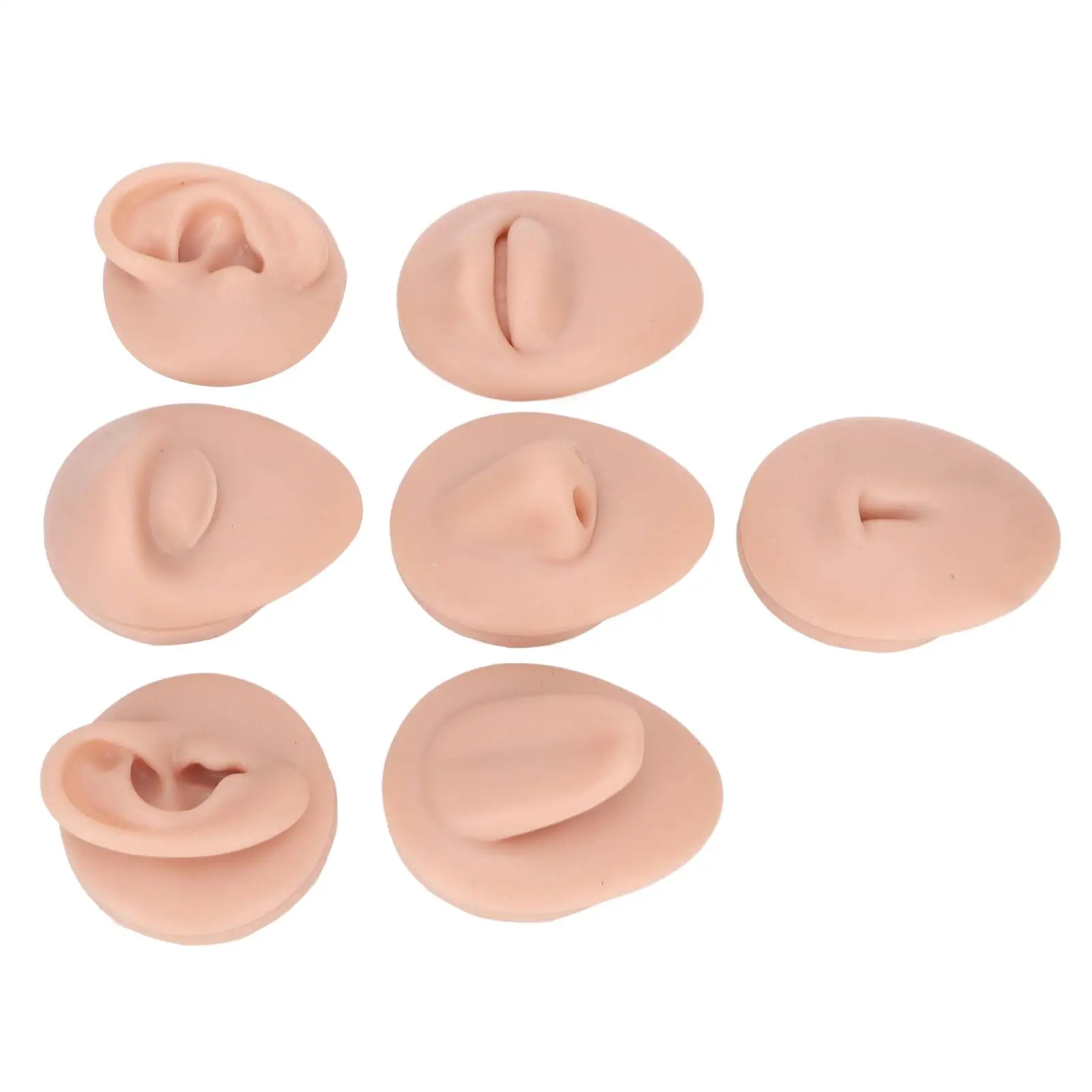 مجموعة نماذج للتدريب على ثقب الجسم من السيليكون لمثقاب المبتدئين والأذن والعين والأنف والفم واللسان ونماذج أزرار البطن