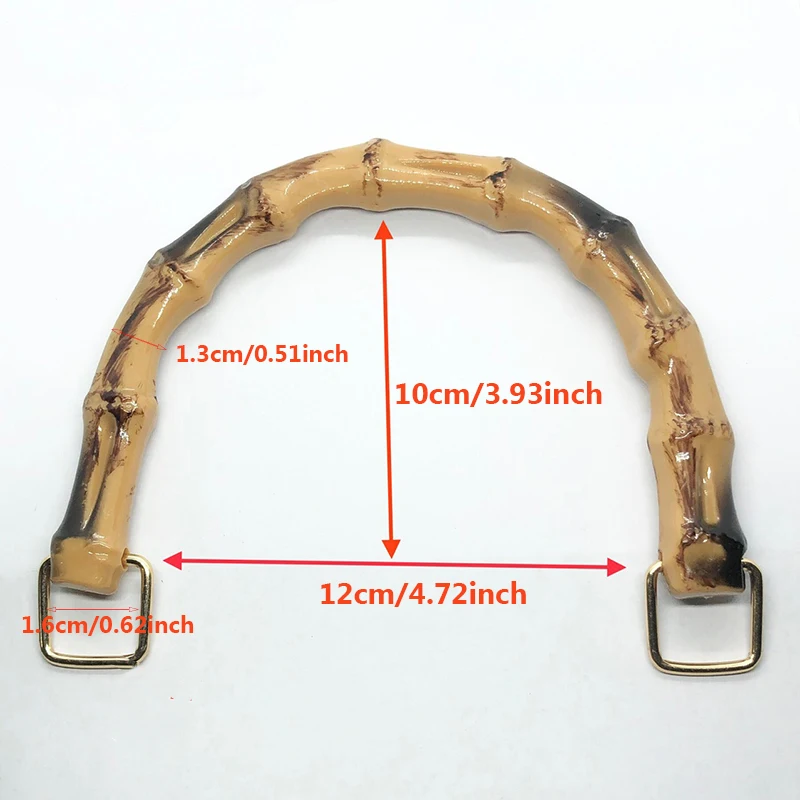 1Pc Bag Handles U Shape Imitation Bamboo Handle For DIY Lady Purse Handcrafted Handbag With Link Buckle Bags Accessories Part