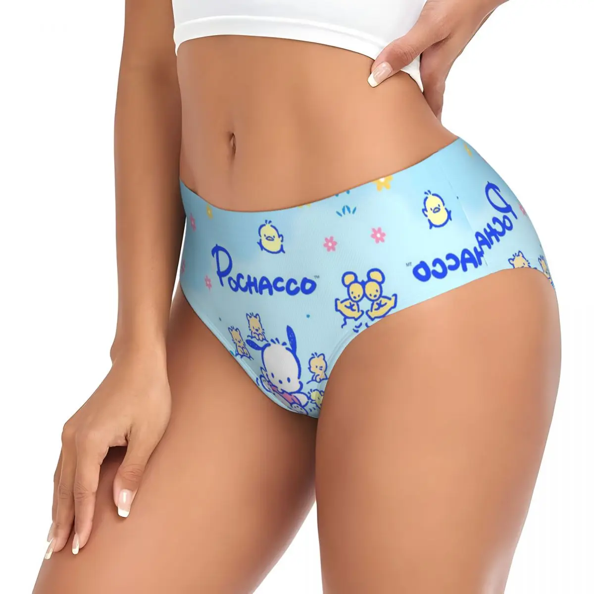 Calzoncillos elásticos femeninos de la ropa interior de las bragas de Pochacco de los dibujos animados de las mujeres de encargo