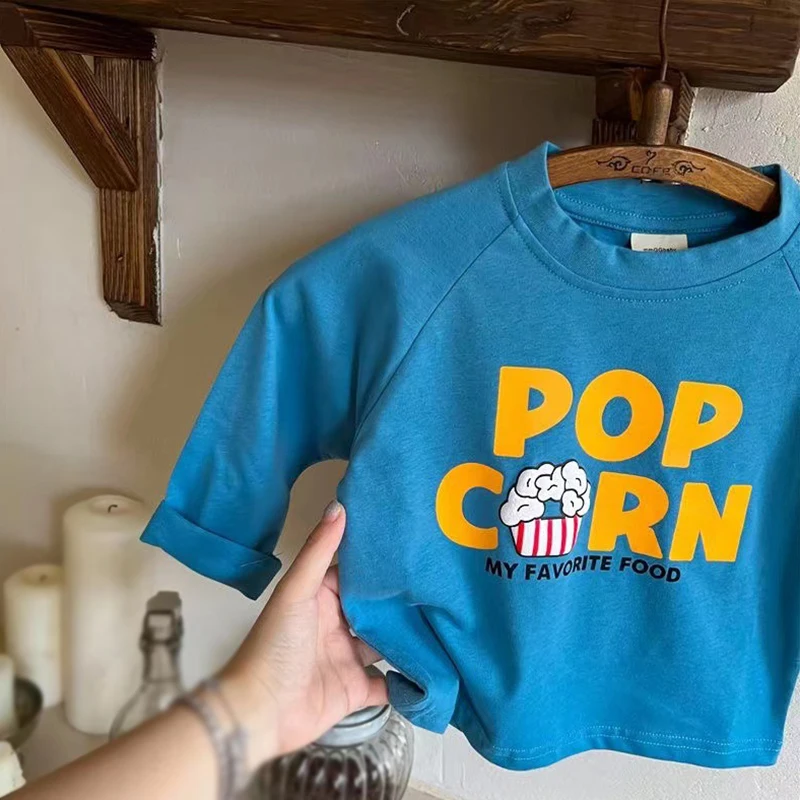 Kids Boys Girls Long Sleeve Tees Cute Cotton Bottom Clothing Children Casual T-Shirt Cartoon Pattern Tops Fit for 0-13T