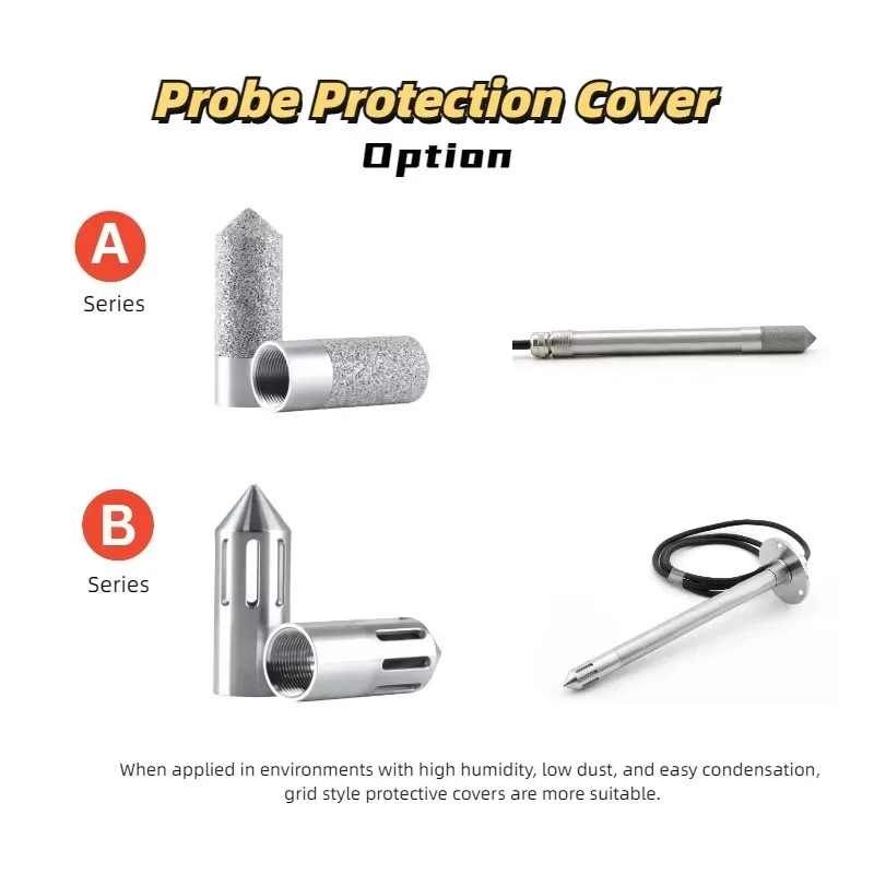 

HG808 T 200℃ SS Probe Humidity Temperature Sensor Transmitter Rs485 0-5V 0-10V 4-20mA for Compressed air