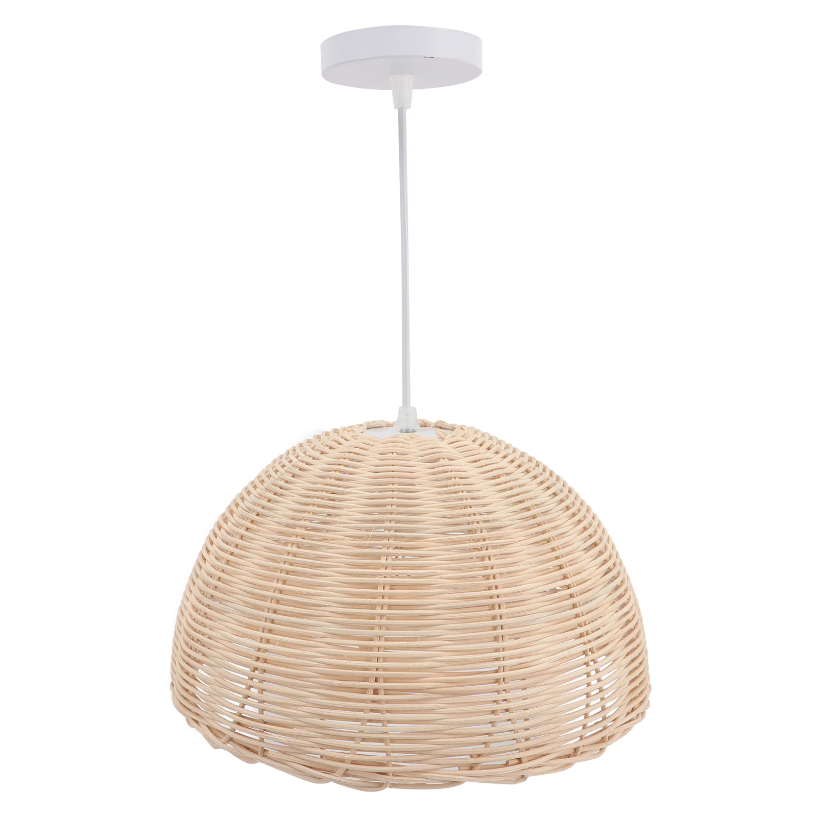 

Rattan Chandelier Woven Lampshade Hanging Light Cover Vintage Design Sturdy Bedroom Living Room Study Lighting