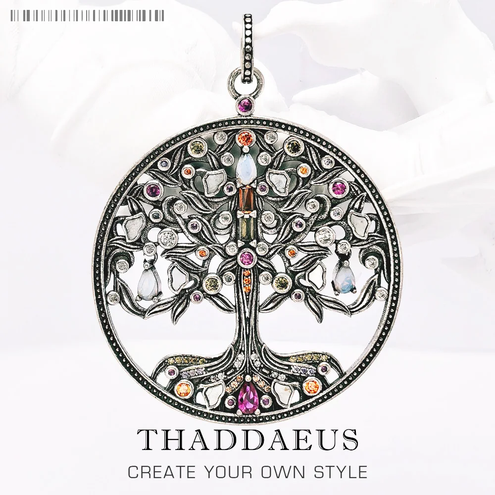 

Кулон с романтическим красочным деревом, лето 2022, новая модель, европейская бижутерия, серебро 925 пробы, богемный подарок для женщины