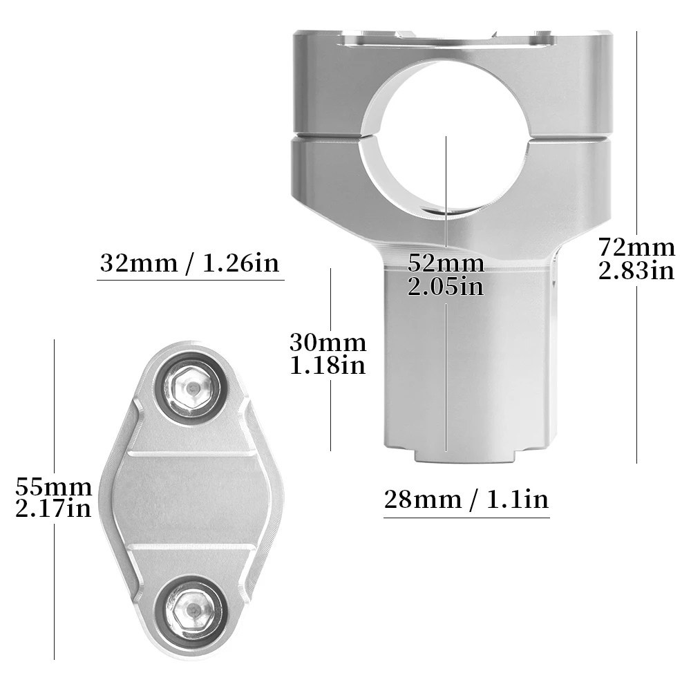 Motorcycle 52mm CNC Handlebar Risers 28mm Clamps For KTM 890 Adventure R 2020-2025 Mount Kit Accessories