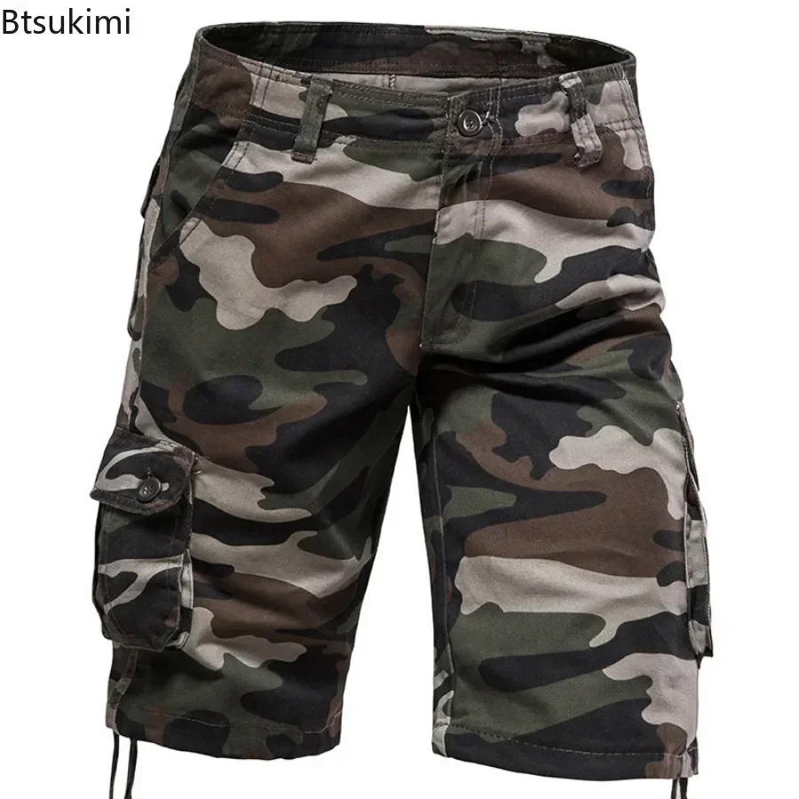 Summer New Men's Camouflage Shorts Fashion Cargo Pants Outdoor Tactical Training 100% Cotton Short Trousers for Men Plus Size 44