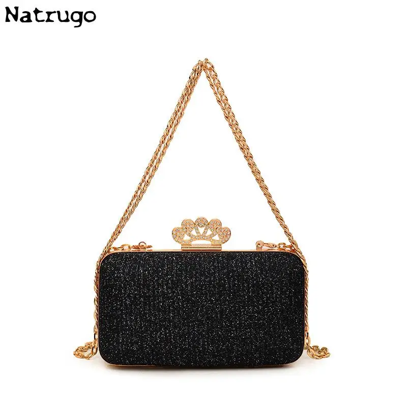 

2024 Glitter Evening Clutch Bag Women Wedding Purse Party Banquet Handbag Lady Elegant Daily Club Chain Crossbody Shoulder Bag