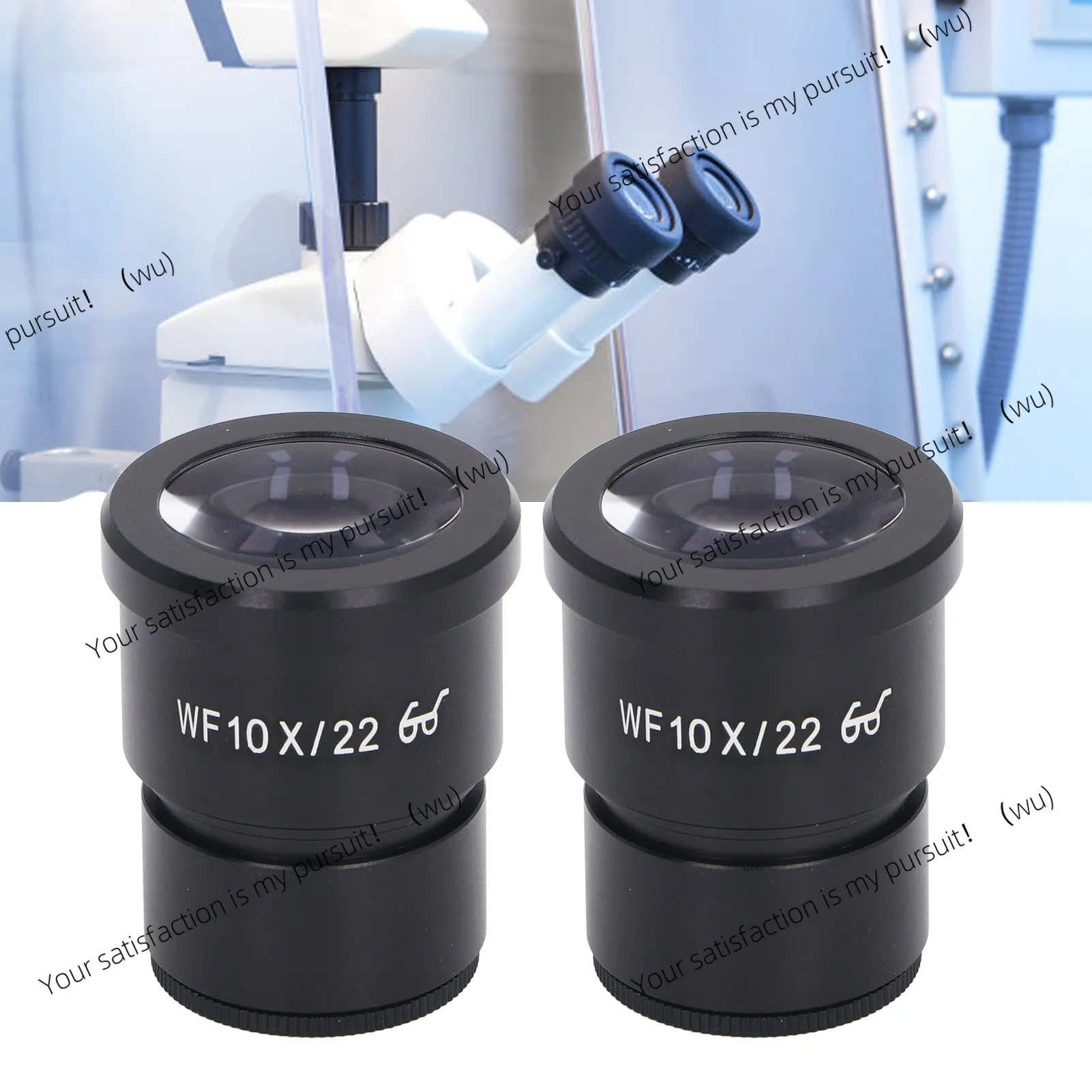 2Pcs Microscope Eyepiece 10X Aluminum Alloy Wide Angle Biological Eyepiece 22mm Eye Point 30mm Mounting Size