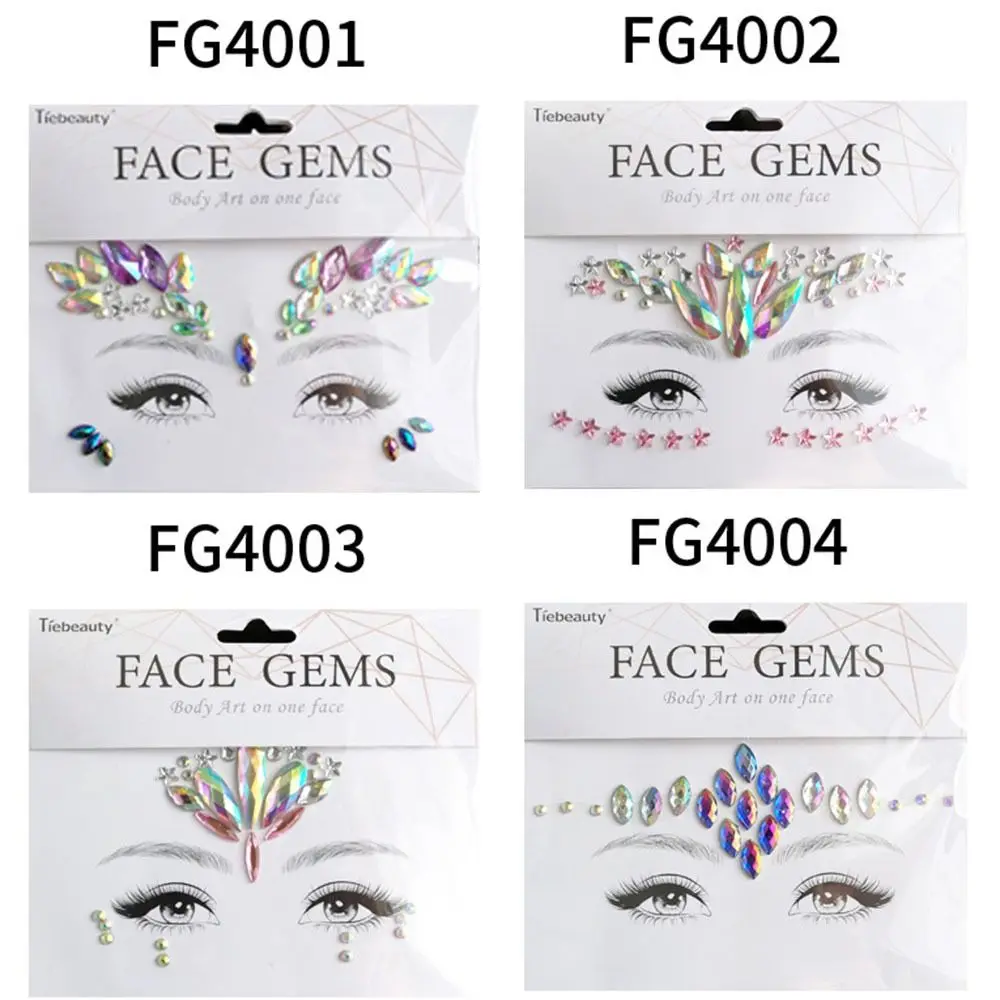 Pegatina de cejas de diamante, sombra de ojos, dijes artísticos de cristal para uñas, tatuaje temporal, cara, cuerpo, diamantes de imitación de colores, pegatinas de tatuaje facial