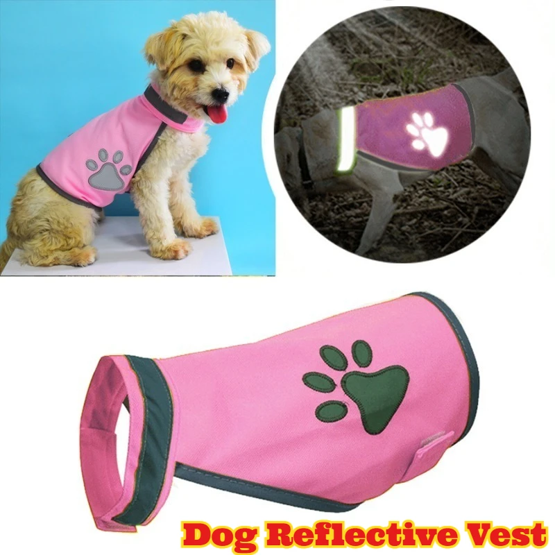 

‌Reflective Dog Vest Paw Prints Neon Green Safety T Shirt Golden Retriever Labrador Husky Breathable Mesh Dog Clothes Night