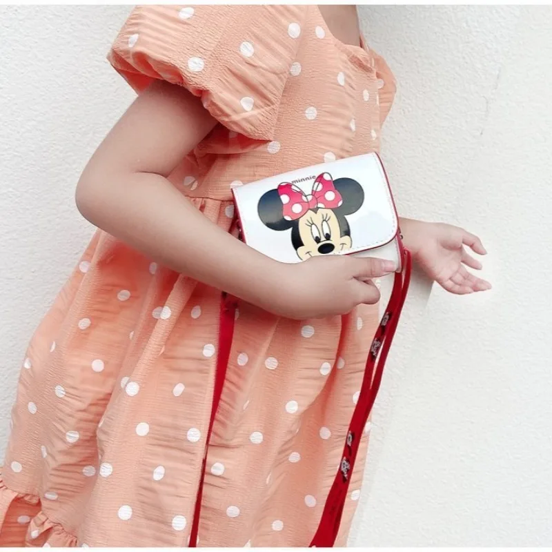 Disney Mickey Children\'s Bag Minnie New Shoulder Bag Cute Cartoon Crossbody Bag Trendy Mini Square Bag Fashion Coin Purse