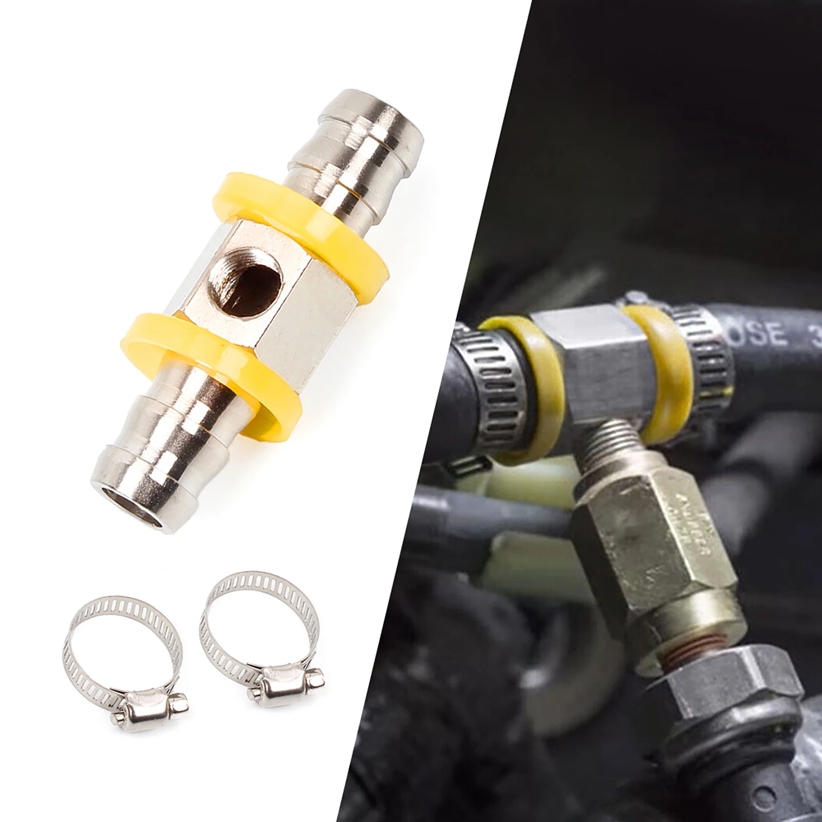 

3/8 inch Fuel Line Fuel Pressure T-fitting Adapter For Fuel Pressure Gauge Sensor Car Accessorie T-fitting Adapter Connector