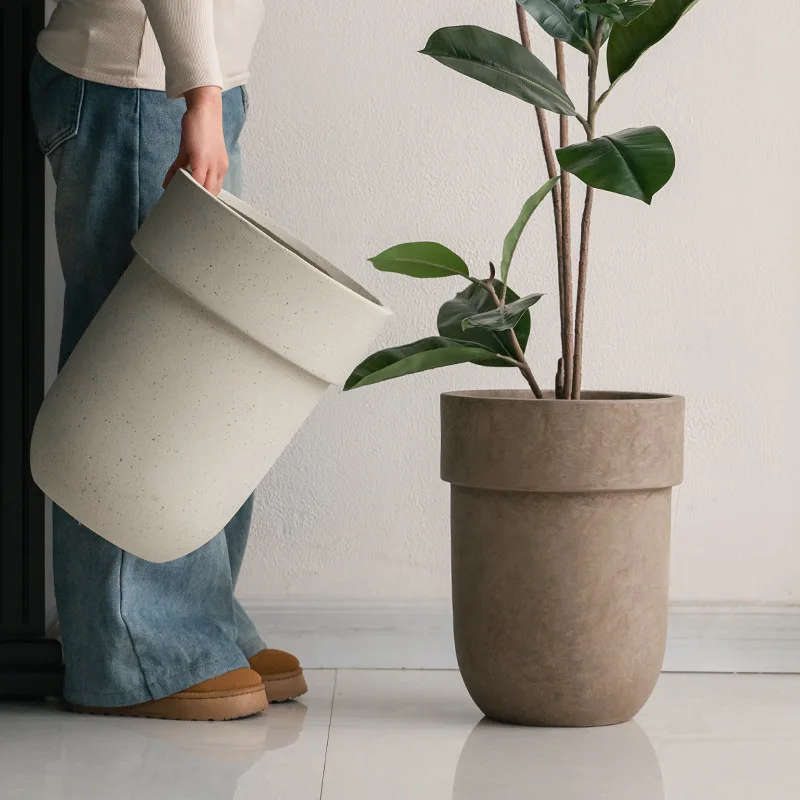 

Cement flowerpot circular minimalist living room decoration