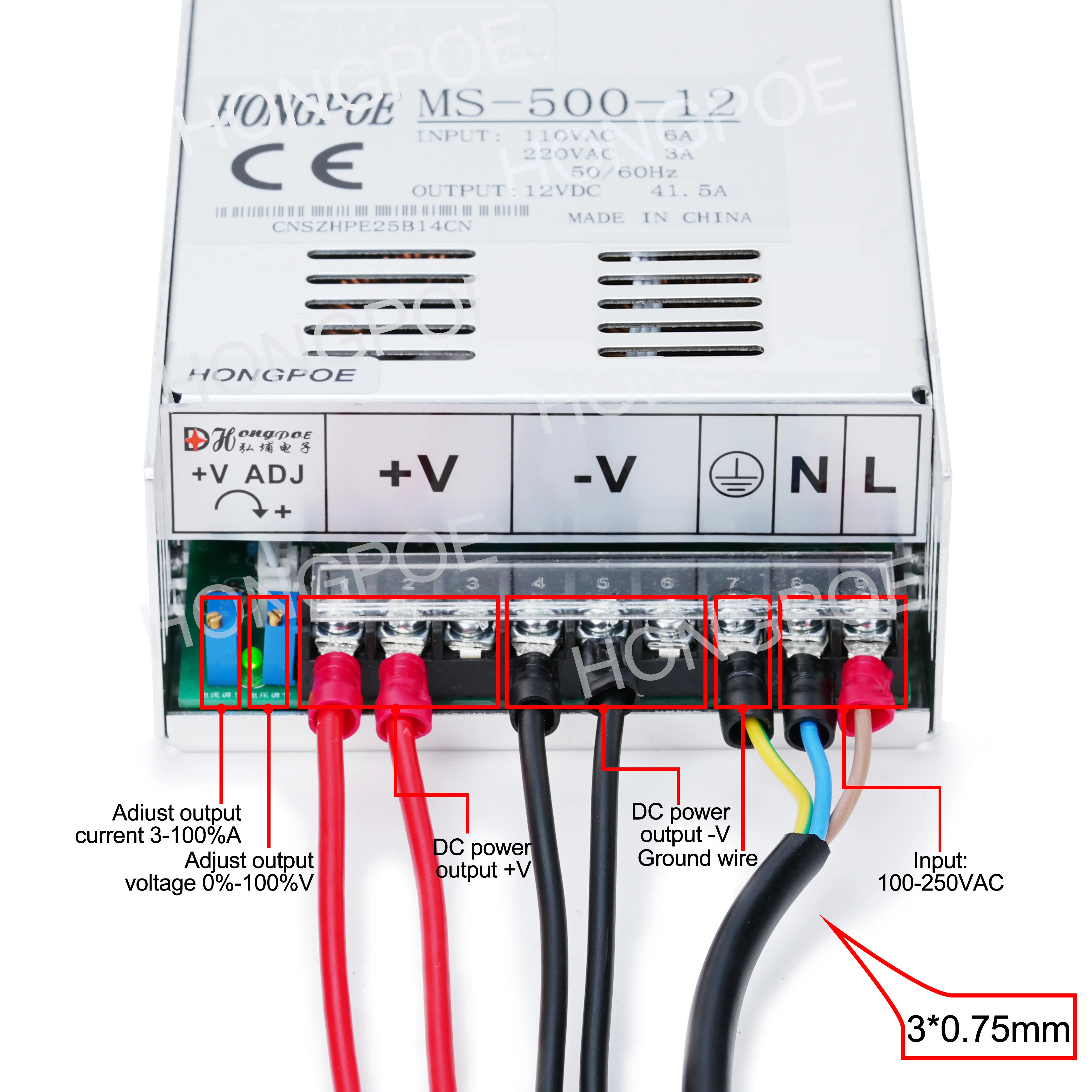 Adjustable 500W 600W 1000W 1500W Power Supply 0-12V 15V 24V 36V 48V 60V 72V 85V 90V 110V 150V 200V 110/220V Ac To Dc Smps