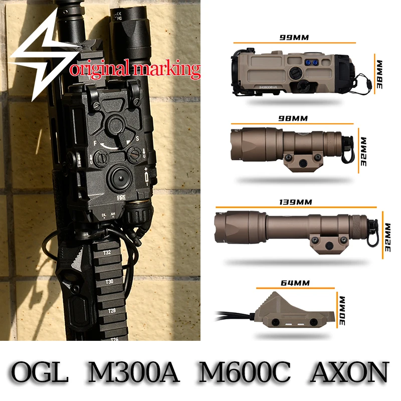 

Tactical OGL Nylon Red Dot IR Laser LED Strobe + SureFir M300A/M600C Scout Light M600 Flashlight Axon Pressure Remote Switch