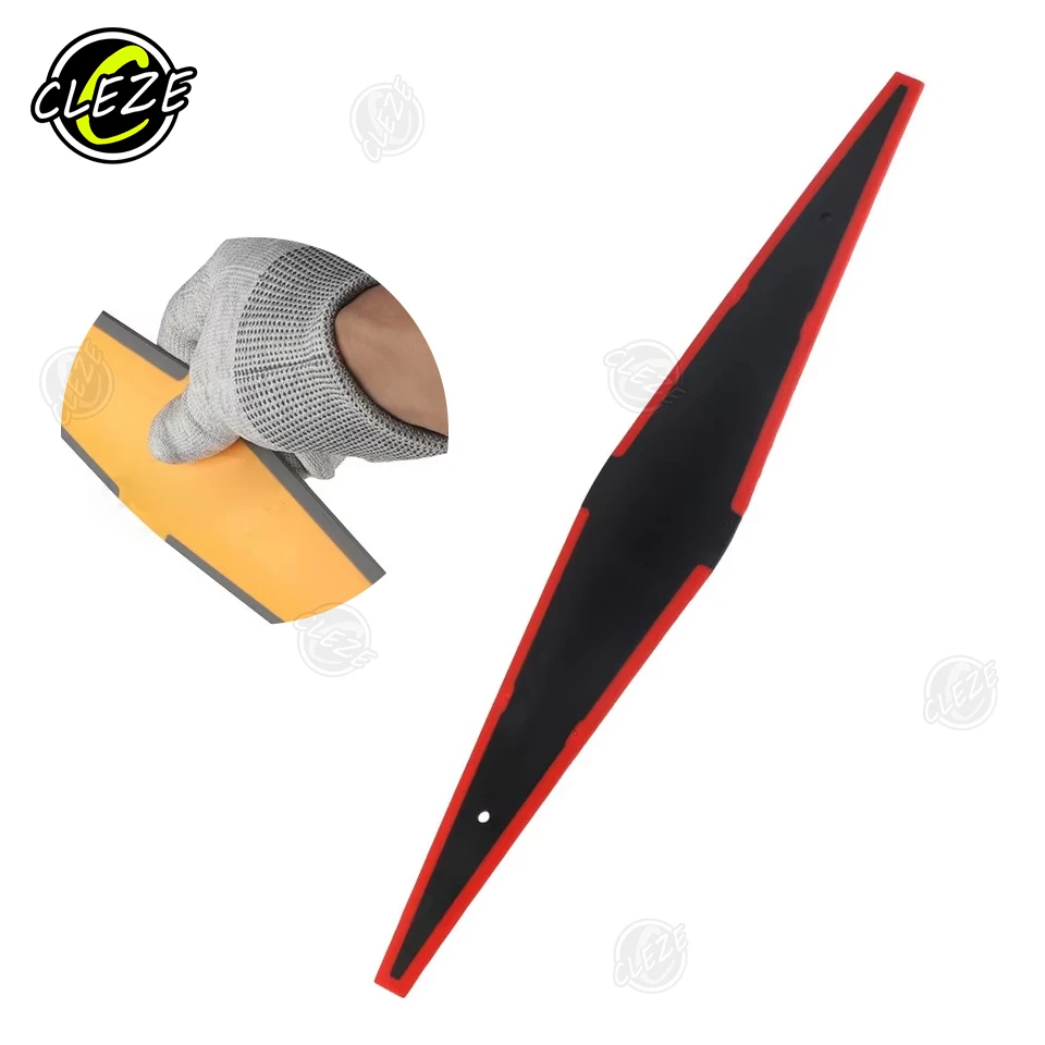 CLEZE Long Carbon Fiber Squeegee for Car Windshield Window Tint Vinyl Wrap Film Installation Glass Cleaning Scraper Tool