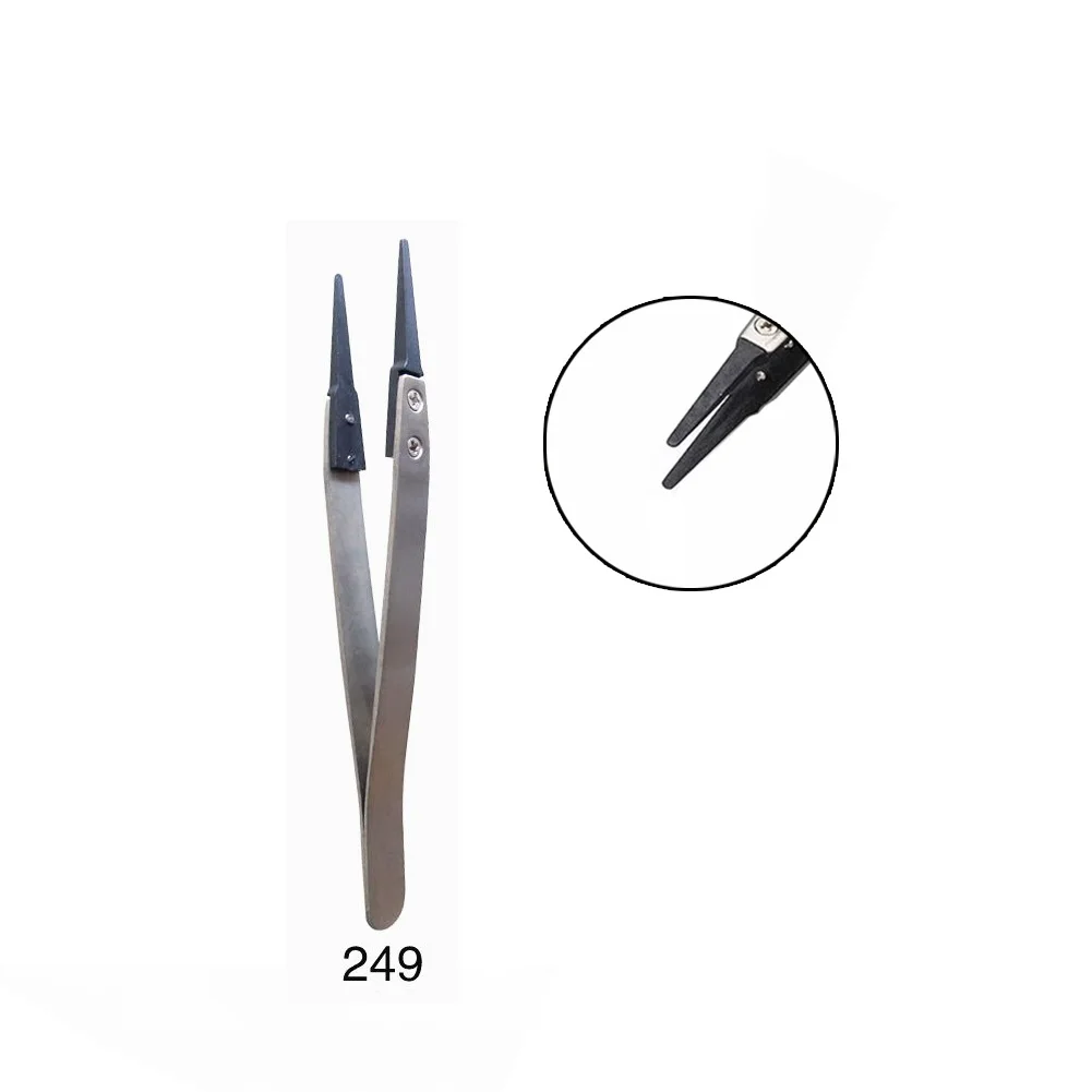 

Stainless Steel Craft Tweezers with Replaceable Tip High Strength Anti Static Non Magnetic Acid Base Protection