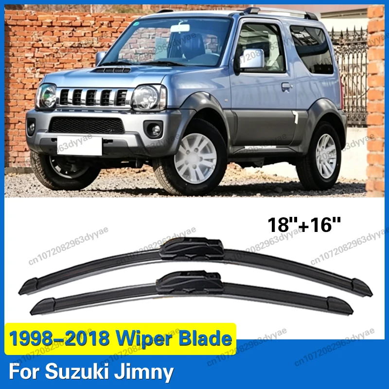 

For Suzuki Jimny 1998-2018 Front Windshield Wiper Blades 2x Windscreen Accessories 18"+16" Car Accessories