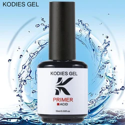 KODIES GEL Nail Primer Dehydrator Prep Acid Free Base Coat 15ML Fast Dry Strong Base Gel Nail Polish Top Finish for DIY Nail Art