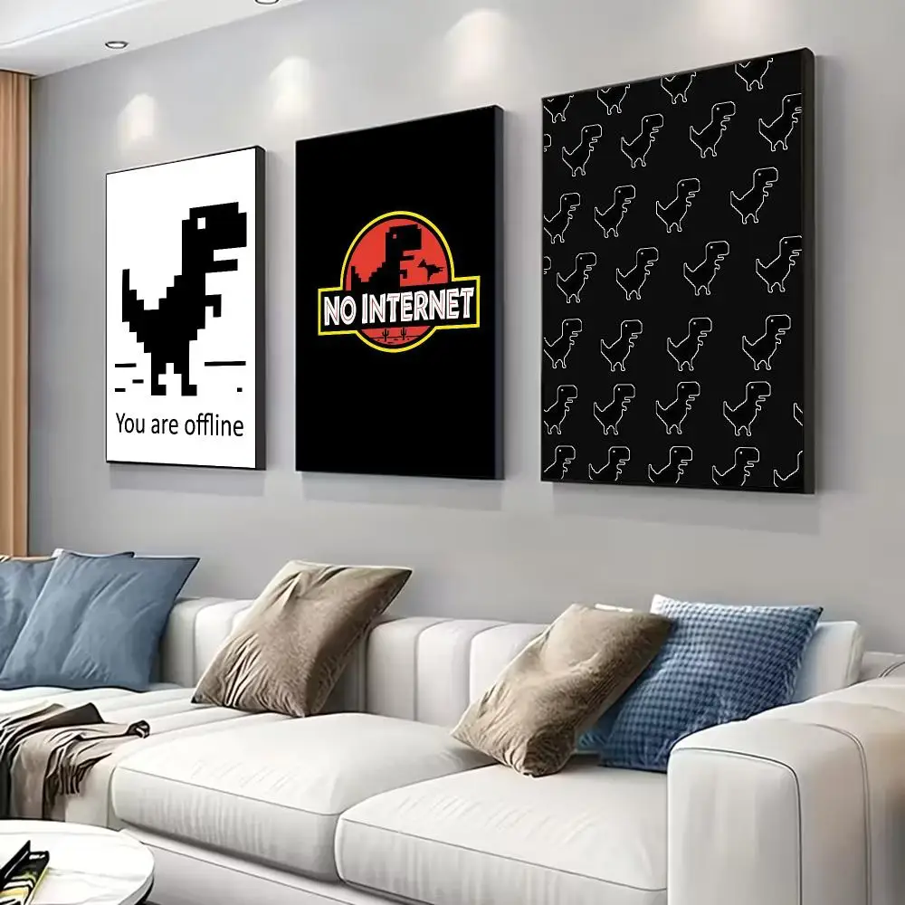 C-Chrome D-Dinosaur Poster for Modern Decor in Home Offices, Bedrooms, Living Rooms, Kitchens, Bathrooms.