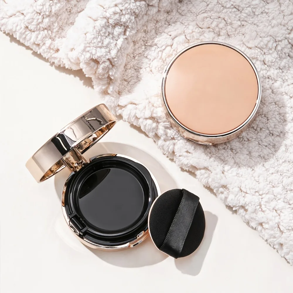 حقيبة وسادة هوائية صغيرة محمولة، صندوق منتفخ فارغ لطيف، مرآة محمولة لحاوية مستحضرات التجميل Bb Cream DIY مع إسفنجة #3