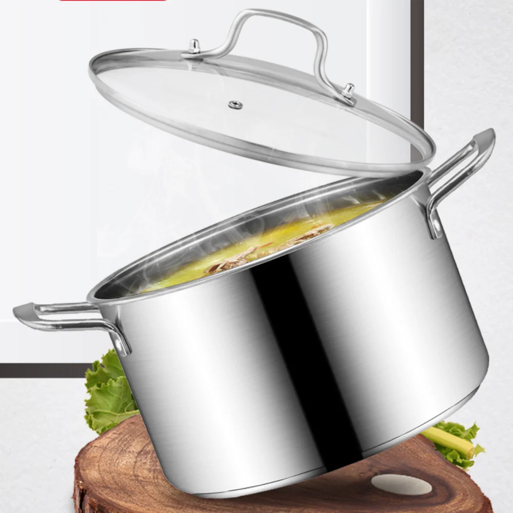 

Daily Use Stainless Steel Soup Pot 26/28CM Milk Boiling Water Cooking Soup Sauce Pan With Lid Stainless Steel Stock Pot