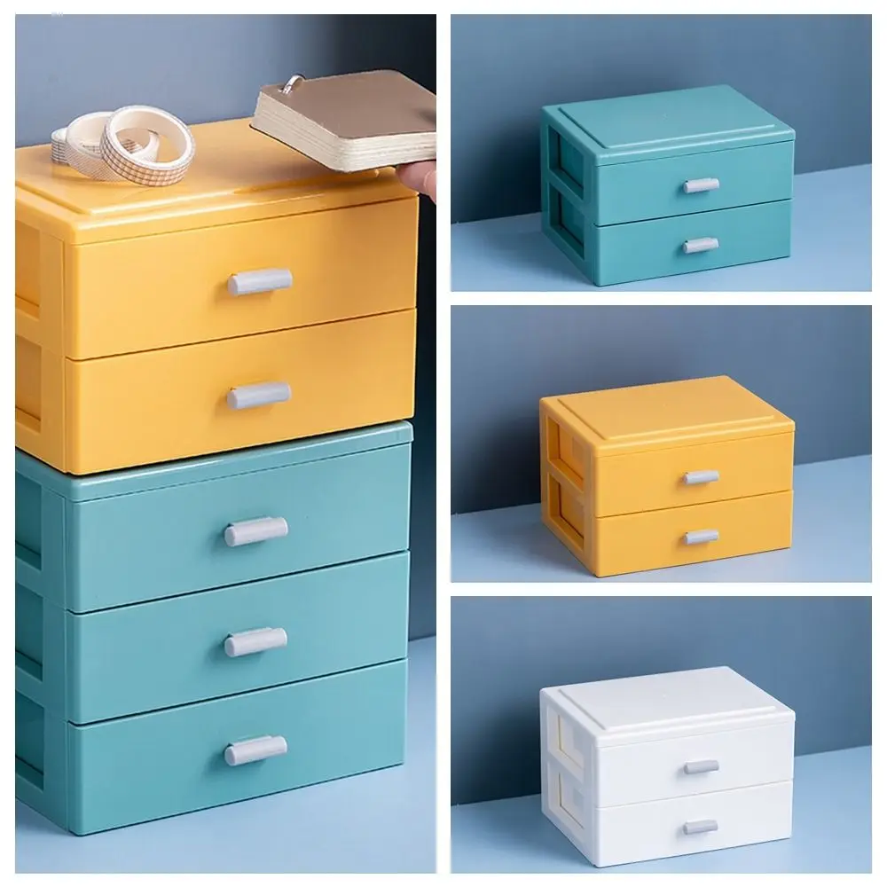 Mini Desktop Storage Box Multi-functional Waterproof Jewelry Box Dust Prevention Large Capacity Stationery Organizer Home