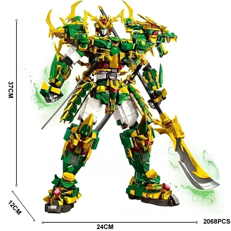 Décennie s de construction de figurines d'action pour adultes, jouets en brique, cadeaux pour garçons, armure fantôme Ninja Shanhai Jing Qing Dragon God Beast Mech, 2068 pièces