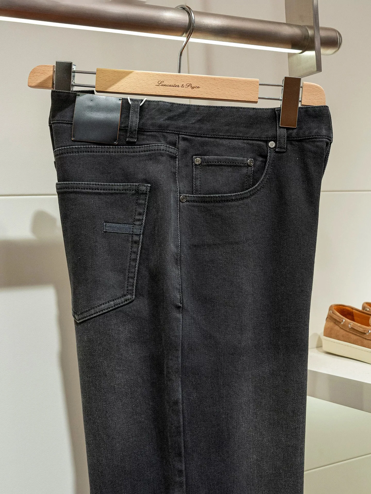 13Oz charcoal ash nostalgic washed cotton blend tannin stretch old money wind loose straight jeans