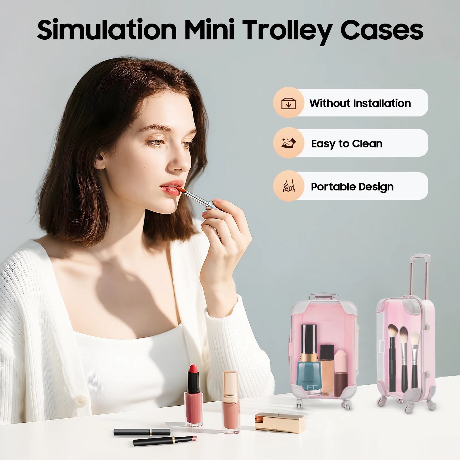 NEWEST 12PCS Mini Suitcase, Mini Candy Storage Box with 5 Colors, Portable Handheld Gift Travel Box, Simulation Trolley Case