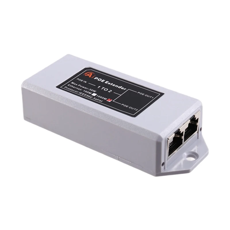 New 2 Port Gigabit POE Extender 1000Mbps - IEEE 802.3af/At PoE Repeater for IP Camera/NVR/AP, 100m Range Extender-A82Z