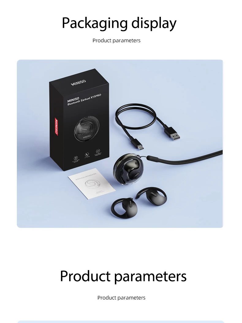 MINISO X15 PRO OWS Bluetooth-Headset 5.4 Bluetooth-Kopfhörer, Knopfsteuerung, Geräuschunterdrückung, Ohr-Hängekopfhörer mit Mikrofon – Detail 17