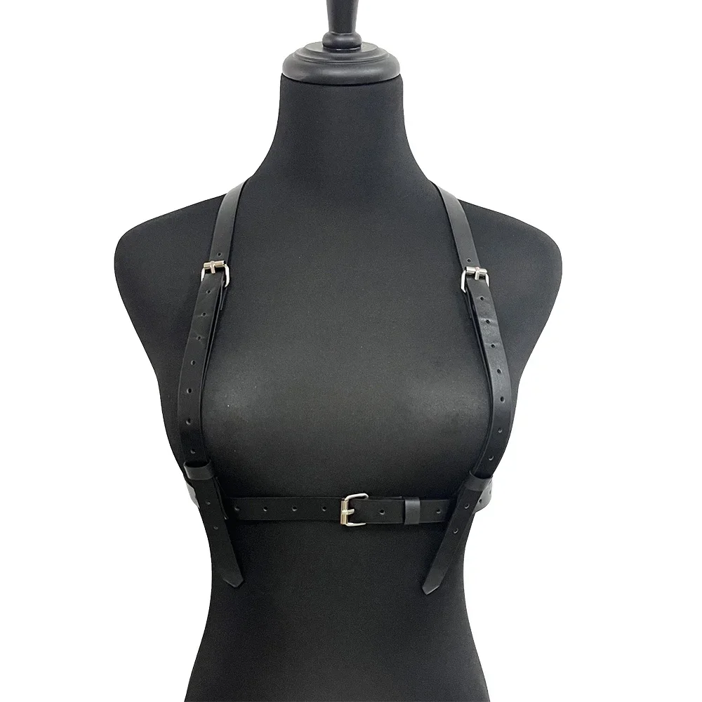 

Women Sexy PU Leather Lingerie Harness for Women Bondage Chest Harness Gothic Suspender Fetish Goth Clothing Accessorie