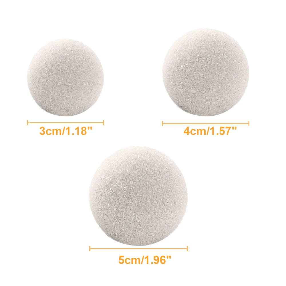 6 uds bolas secadoras de lana reutilizables suavizante lavandería lavado en casa 4/5/6cm Kit seco de lana bola útil accesorios para lavadora