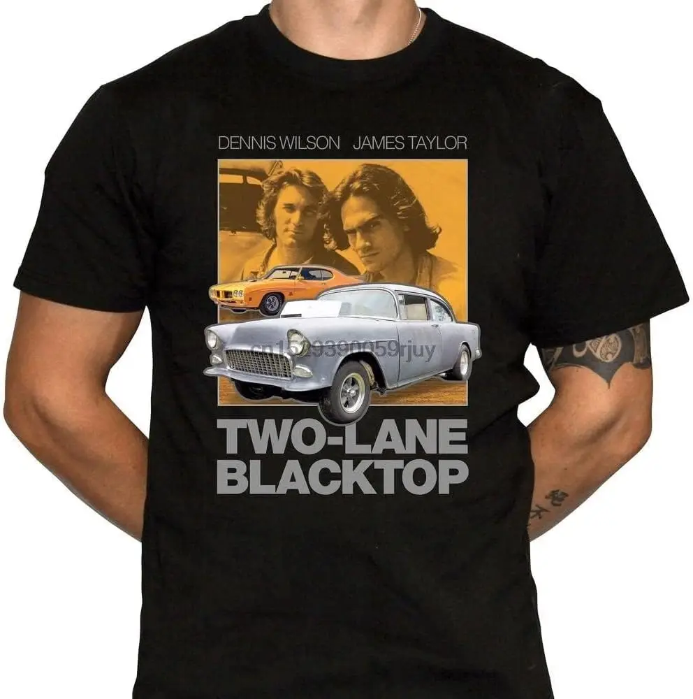 Two Lane Blacktop T Shirt Cult Car Movie 100% Cotton Brand Shirts BlackOne Size