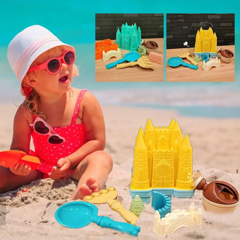 

Plastic Sand Toys Set Multicolor Shovel Rake Mold Beach Castle Bucket Outdoor Game Parent-Children Interactive Digging Sand Kit