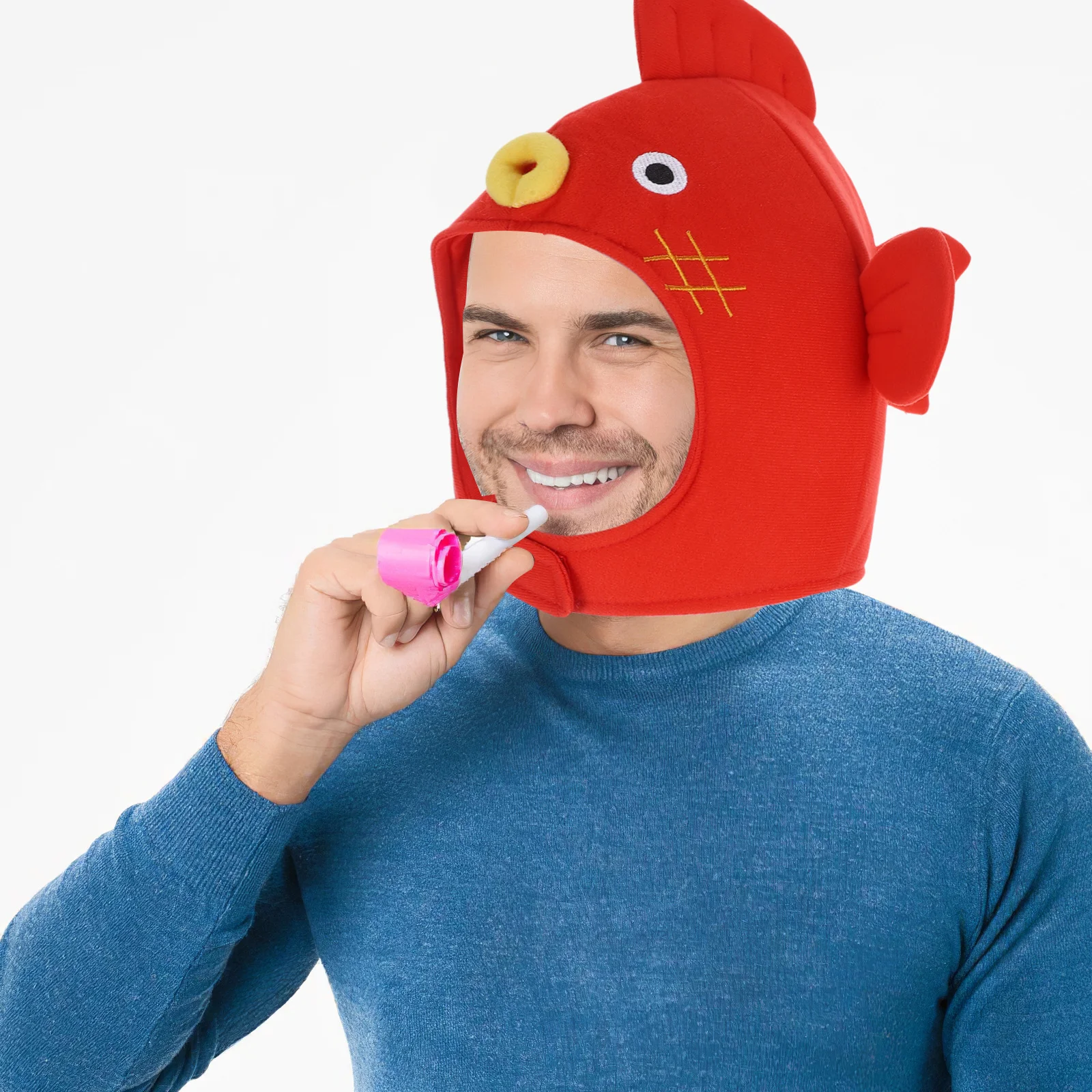 

Adjustable Puffer Fish Headwear Red Cartoon Hat For Halloween Cosplay Party Photo Props Kids Adult Costume Accessory Party