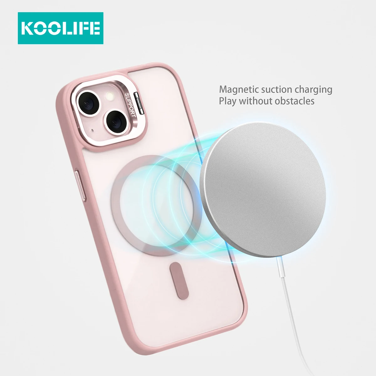 Koolife Lens Frame Holder with Magnetic Mobile Phone Protective Case with Lens Film for iPhone 15 14 13 Pro Max 15 14 Plus 12