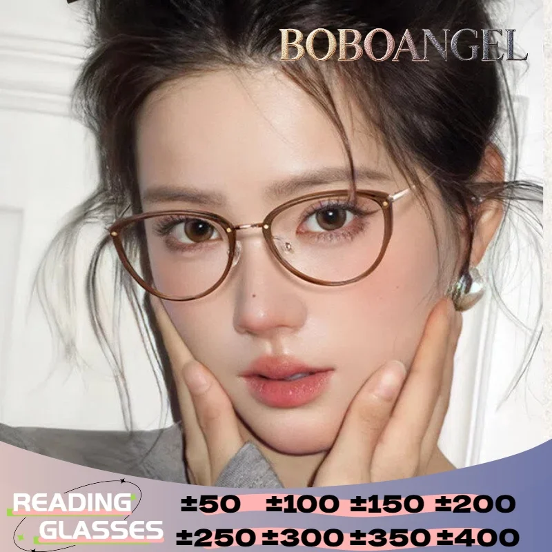 

BOBOANGEL Stylish Cat Eye Reading Glasses Customized Everyday Wear Optical Glasses Women High Quality Prescription Glasses