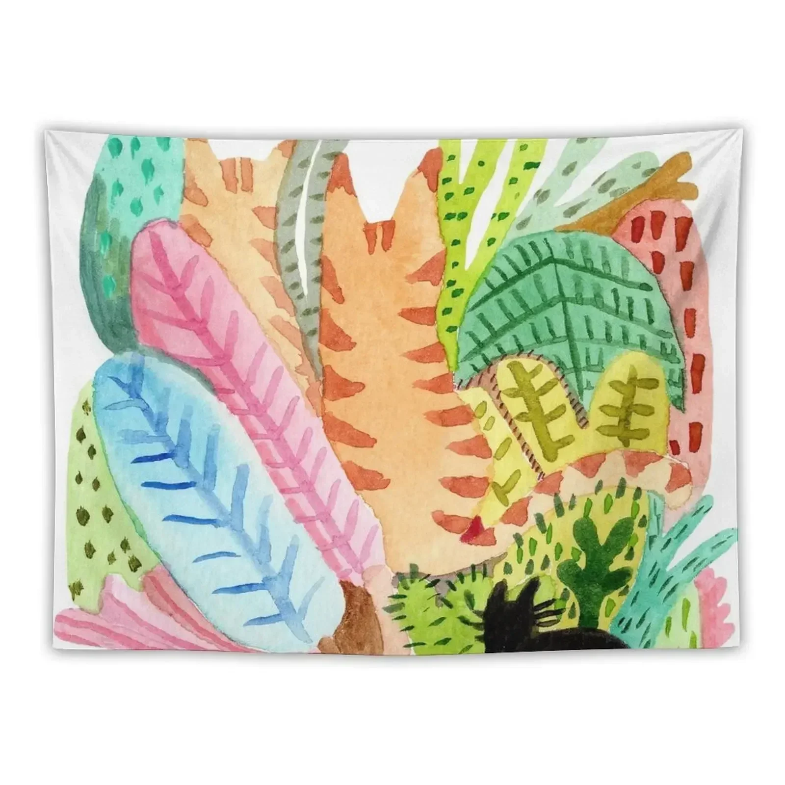 

Orange and black cat in the garden Tapestry Anime Decor Things To The Room Decor For Room Tapestry