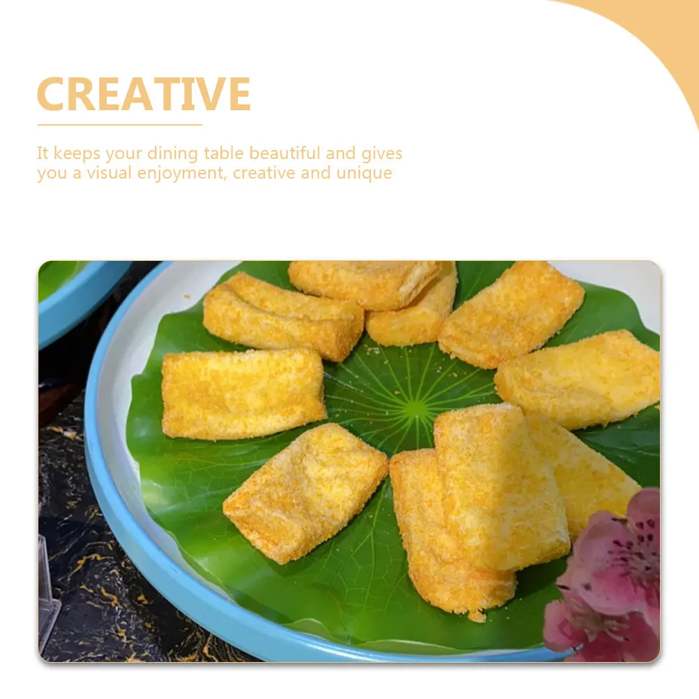 

2pcs Shaped Food Premium Artificial Lotus Placemat Non-Slip Table Decoration Home Dining Mat Party Snack Placemat Fake Leaf
