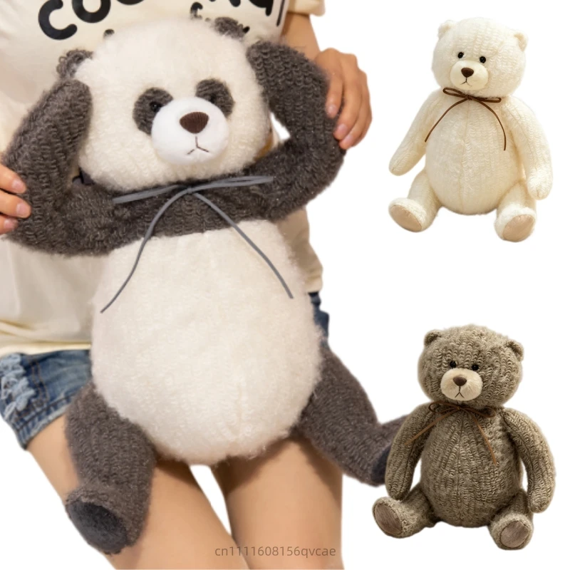 

25/35cm Cute Soft Bear Animal Plush Doll Round Panda Brown Bear Plush Toy Home Decoration Soothing Gift For Children